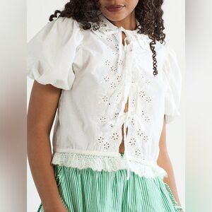 Lisa Says Gah Zemeta Goat Eyelet Blouse
